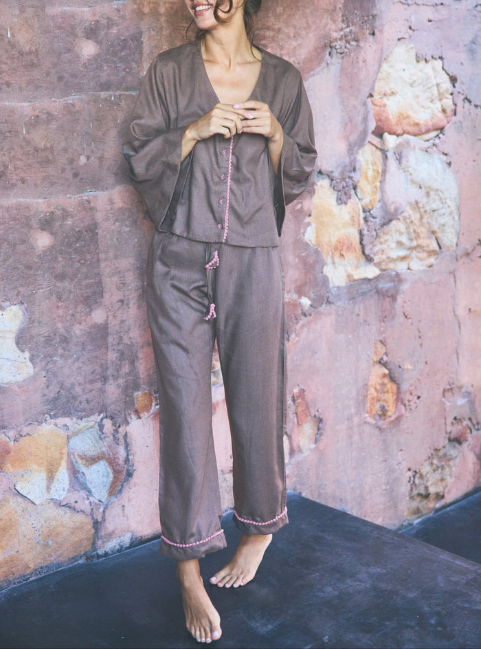 Loungy Linen Set - Long | Lavender Latte