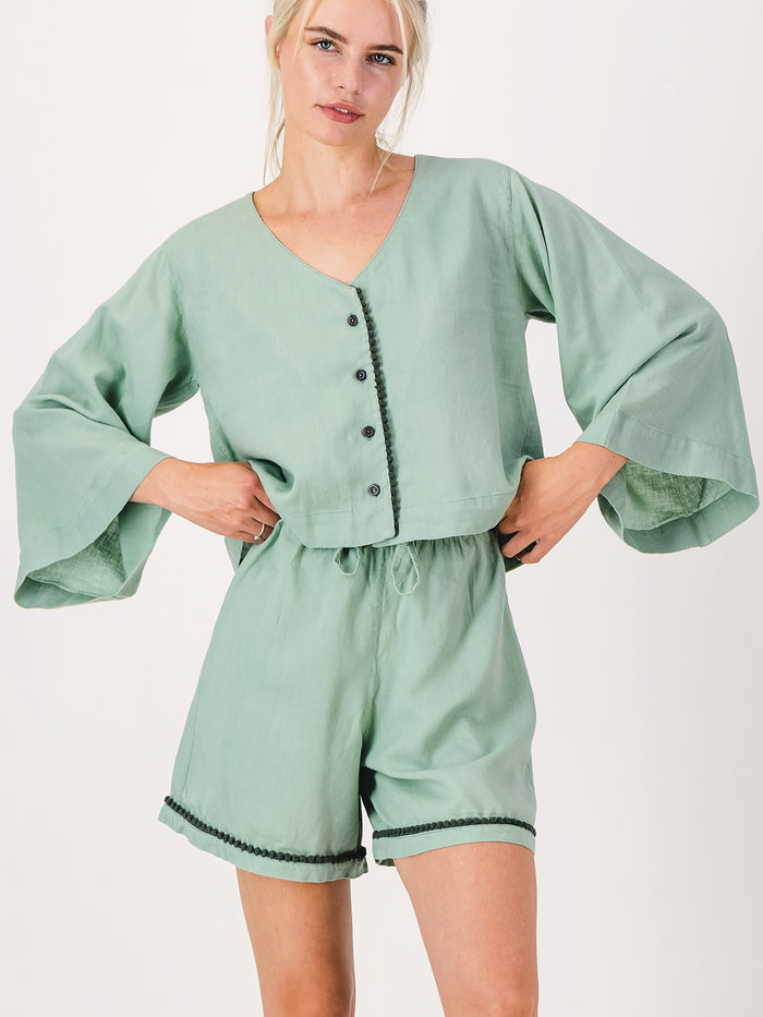 Loungy Linen Set - Short | Avocado