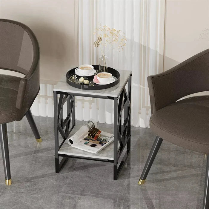 Marble Living Room End Table Canva Home