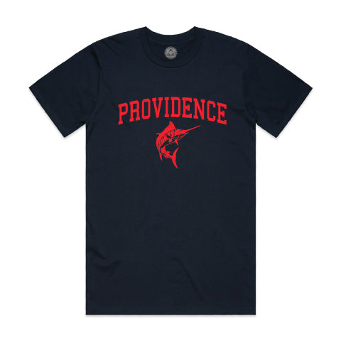 Marlin Logo T-Shirt - Navy Red