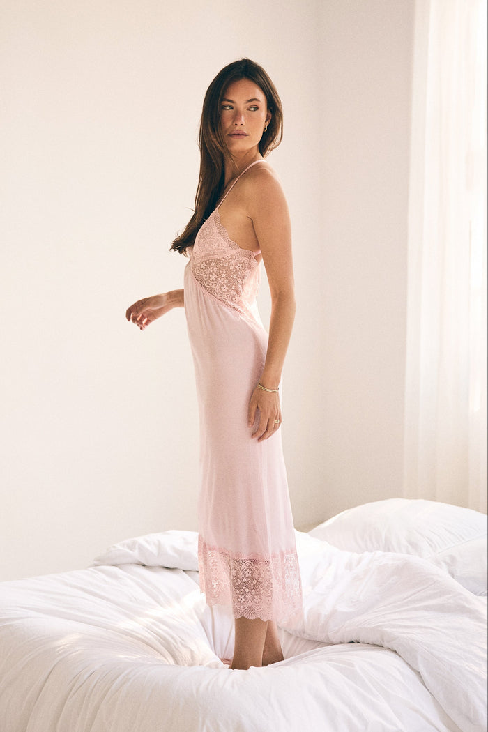 Maxi Full-Length Nightie | Baby Pink
