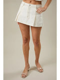 Mid-Waisted Pleated Mini Skort