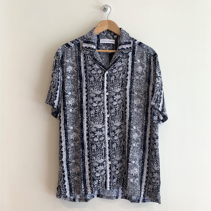 Mission Camp Shirt - Navy Floral Stripe Print - Gingers & Providence