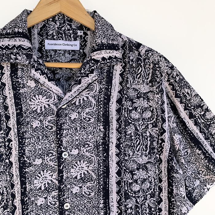 Mission Camp Shirt - Navy Floral Stripe Print - Gingers & Providence