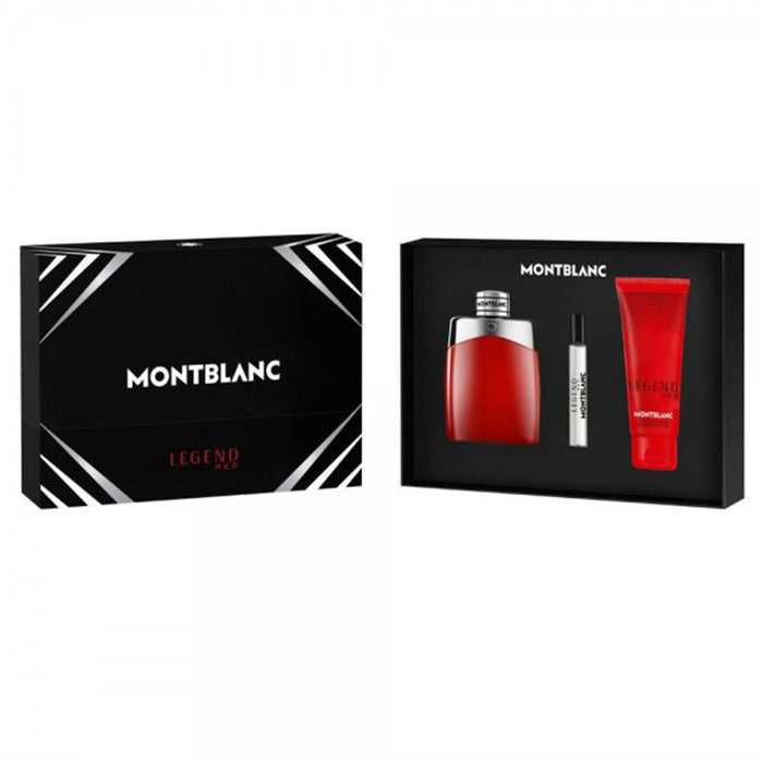 Montblanc Legend Red Eau De Parfum 100ml & Travel Spray 7.5ml & Shower Gel 100ml Gift Set