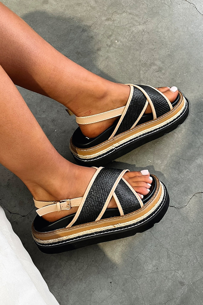 Mykonos Platform Sandals - Black