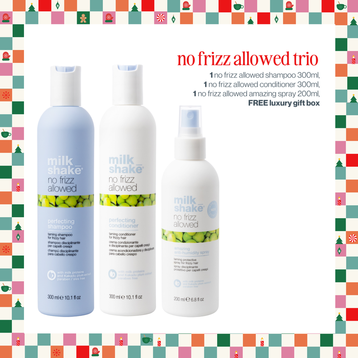 no frizz allowed Christmas trio