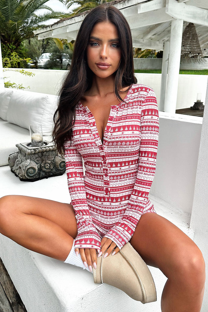 Noelle Romper - Red