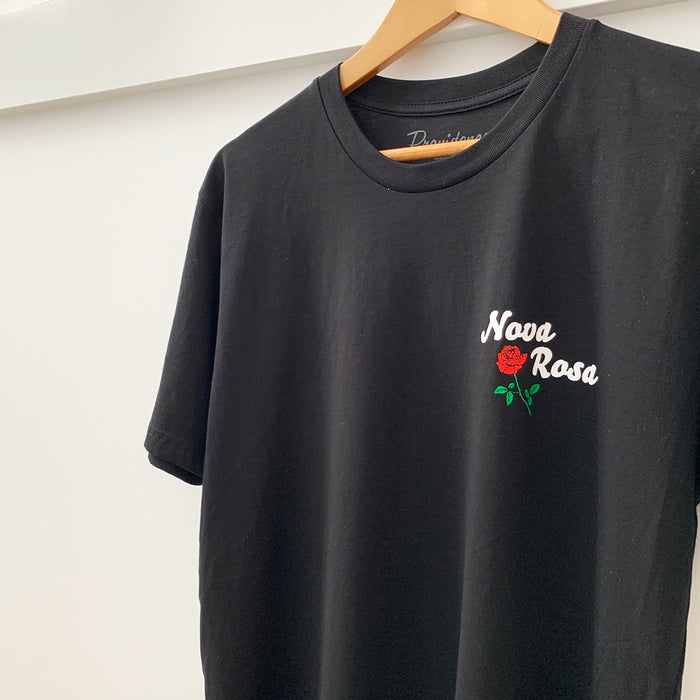 Nova Rosa Chest Print T-Shirt - Black