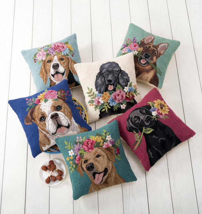 Peking Handicraft - Floral Beagle Hook Pillow