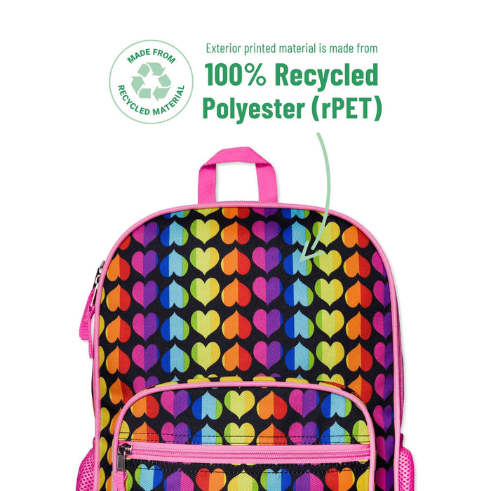 Rainbow Hearts Recycled Eco Backpack