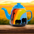 Rainbow Silhouette Enamel Teapot