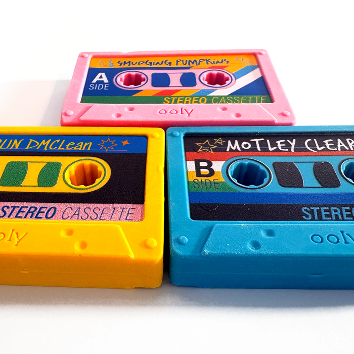 Rewind Cassette Retro Erasers - Set of 3