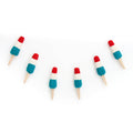 Rocket pop popsicle felt garland for the 4th of July.