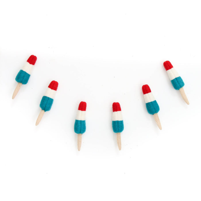 Rocket pop popsicle felt garland for the 4th of July.