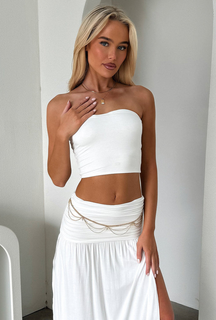 Rosalia Strapless Top - White
