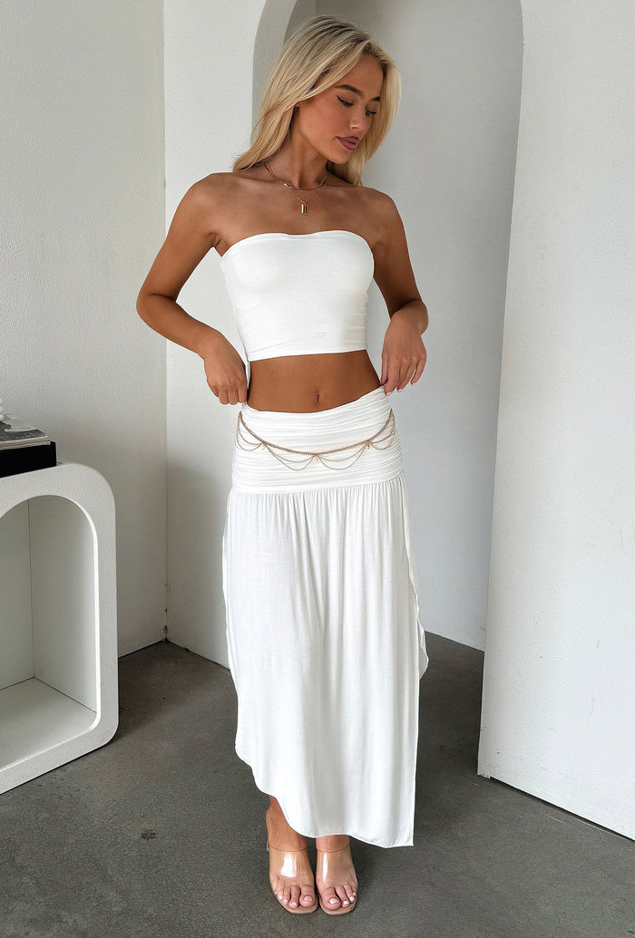 Rosalia Strapless Top - White