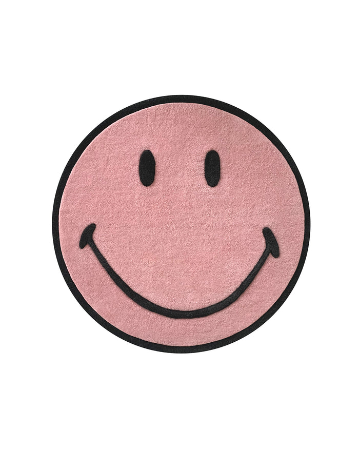 Rug SMILEY Pink Round Diam. 3.2ft