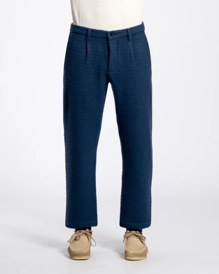 Ryder Trouser - Insignia Blue Textured Jacquard
