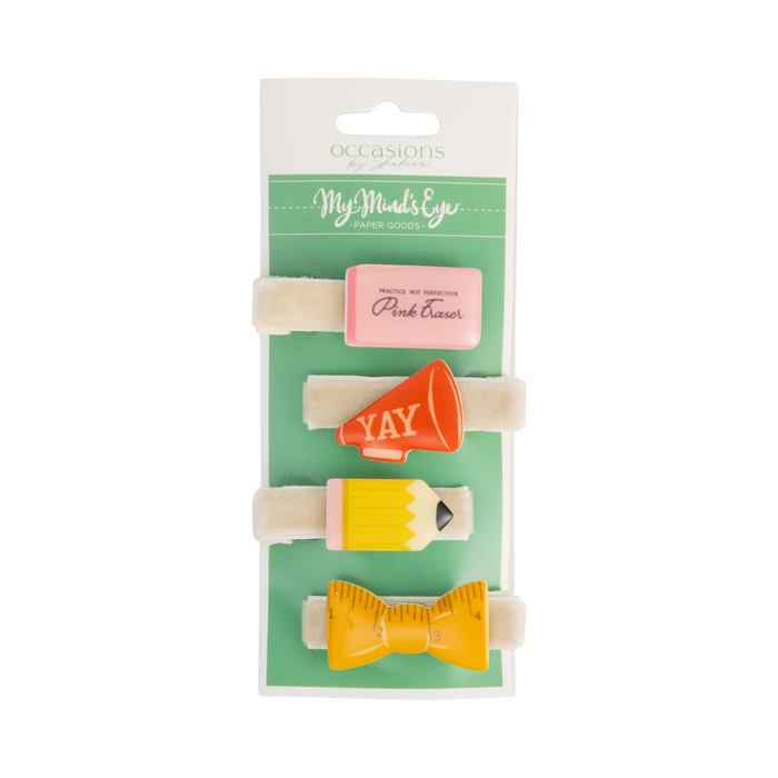 SCH1208 - Occasions Back to School Resin Barrettes