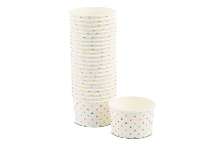 Set of 24 10oz Paper Snack Cups - Rainbow Dot