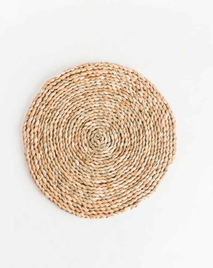 Set of 4 Seagrass Dinner Plate Chargers, Fair Trade, Zimbabwe