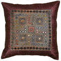 silk chocolate brown accent sofa mirror pillow cover 16 x 16 - Kashmir Designs