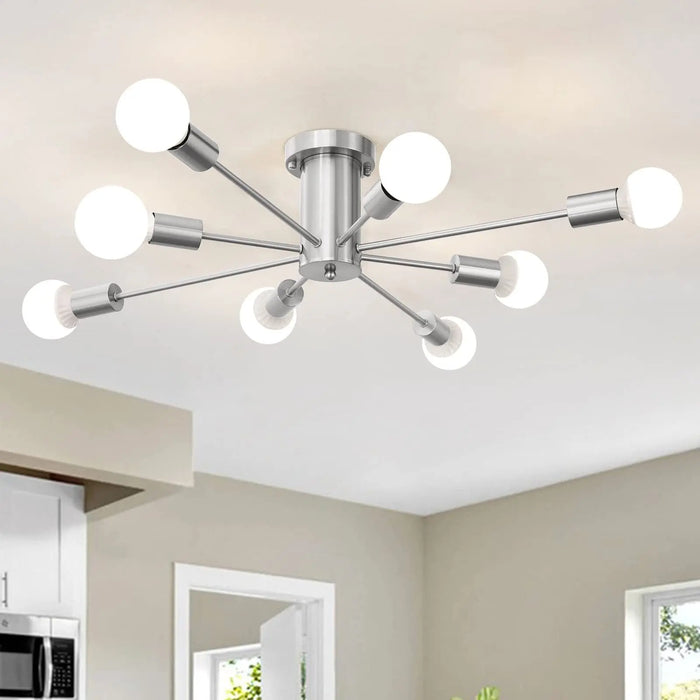 Silver 8 Bulbs Sputnik Dining Room Chandelier Canva Home