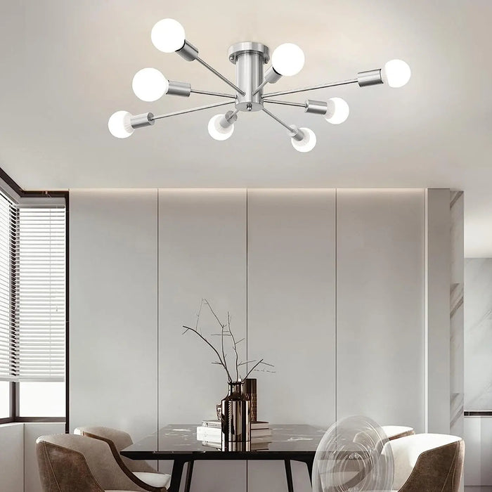 Silver 8 Bulbs Sputnik Dining Room Chandelier Canva Home