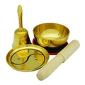 Singing Bowl w/ Wood Mallet, Fortune Bell and Tai Chi Plate