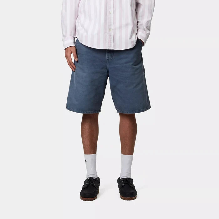 Single Knee Short - Dusky Blue Stone Canvas