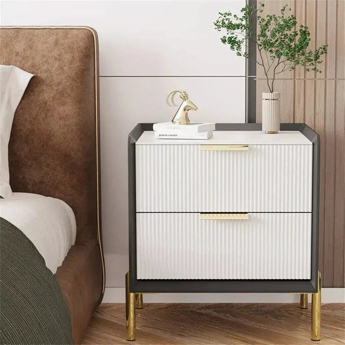 Sion Marble Nightstand Table With Drawers Canva Home