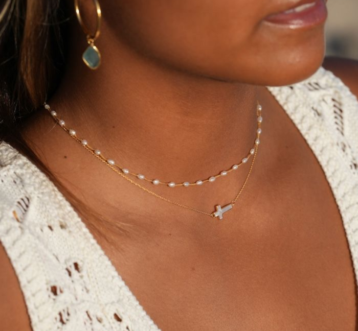 Sterling Silver Cross Charm Necklace