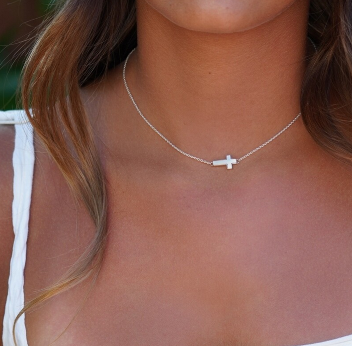 Sterling Silver Cross Charm Necklace