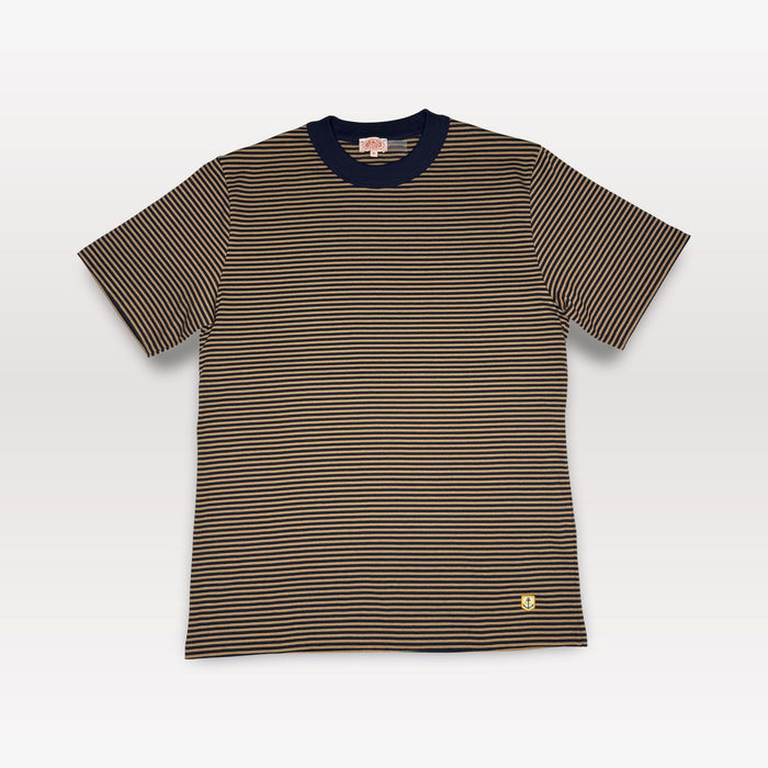 Striped Heritage T Shirt - Marine Deep / Camel