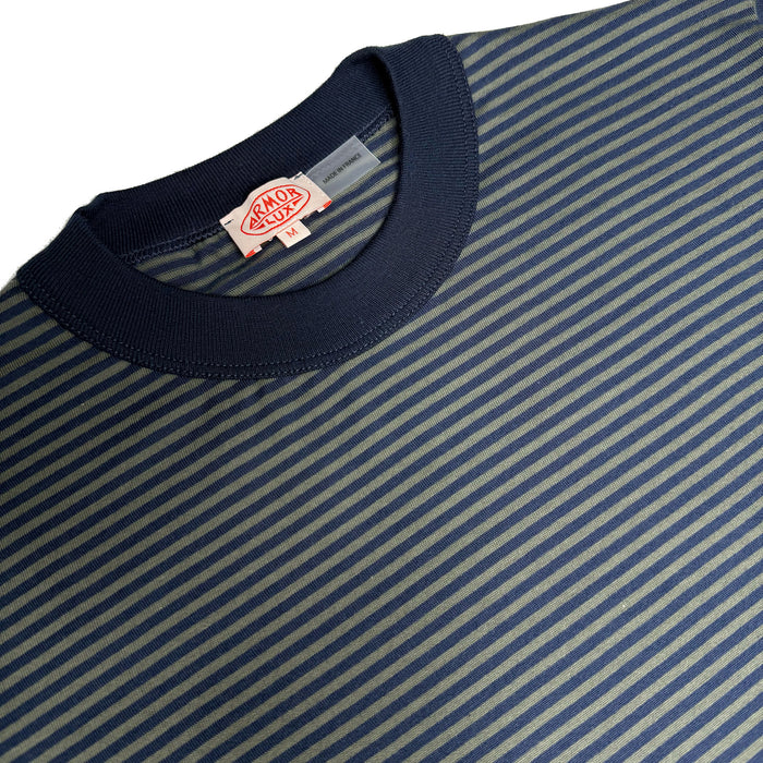 Striped Heritage T Shirt - Marine Deep / Chimera