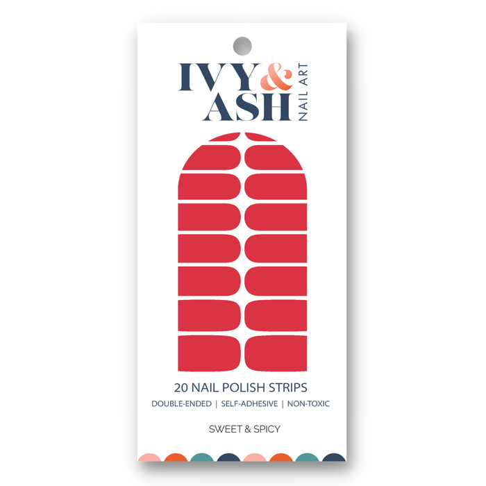 Sweet & Spicy | Firey Red Solid Color Nail Polish Sticker