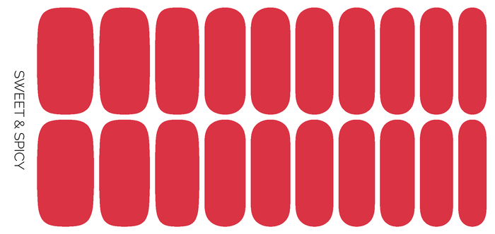 Sweet & Spicy | Firey Red Solid Color Nail Polish Sticker