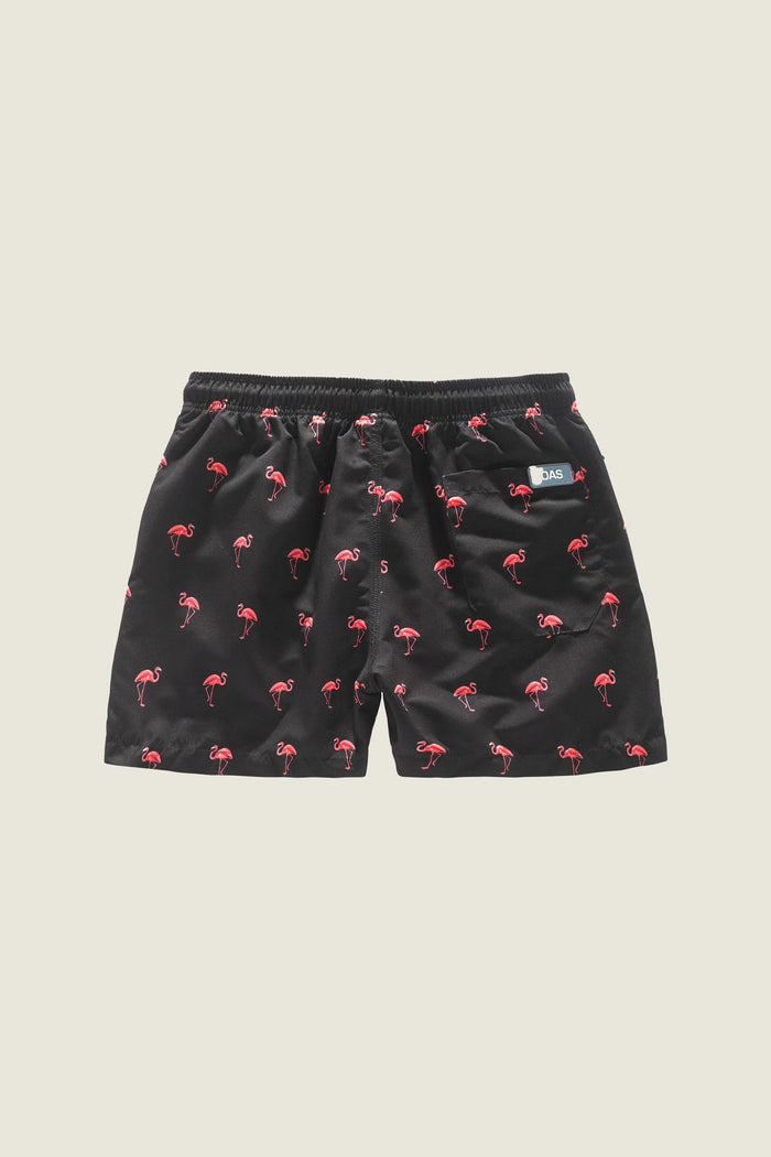 Swim Shorts - Black Flamingo