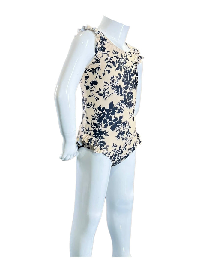 Tank 1 piece w/ruffle around shoulder-K4722_Blk Rose Beige