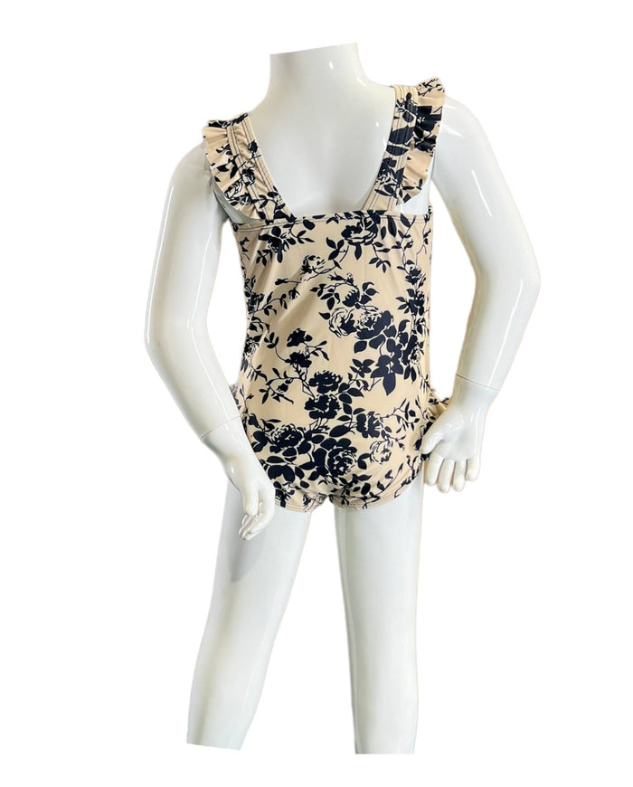 Tank 1 piece w/ruffle around shoulder-K4722_Blk Rose Beige