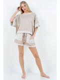 Taupe Contrast Terrycloth Shorts