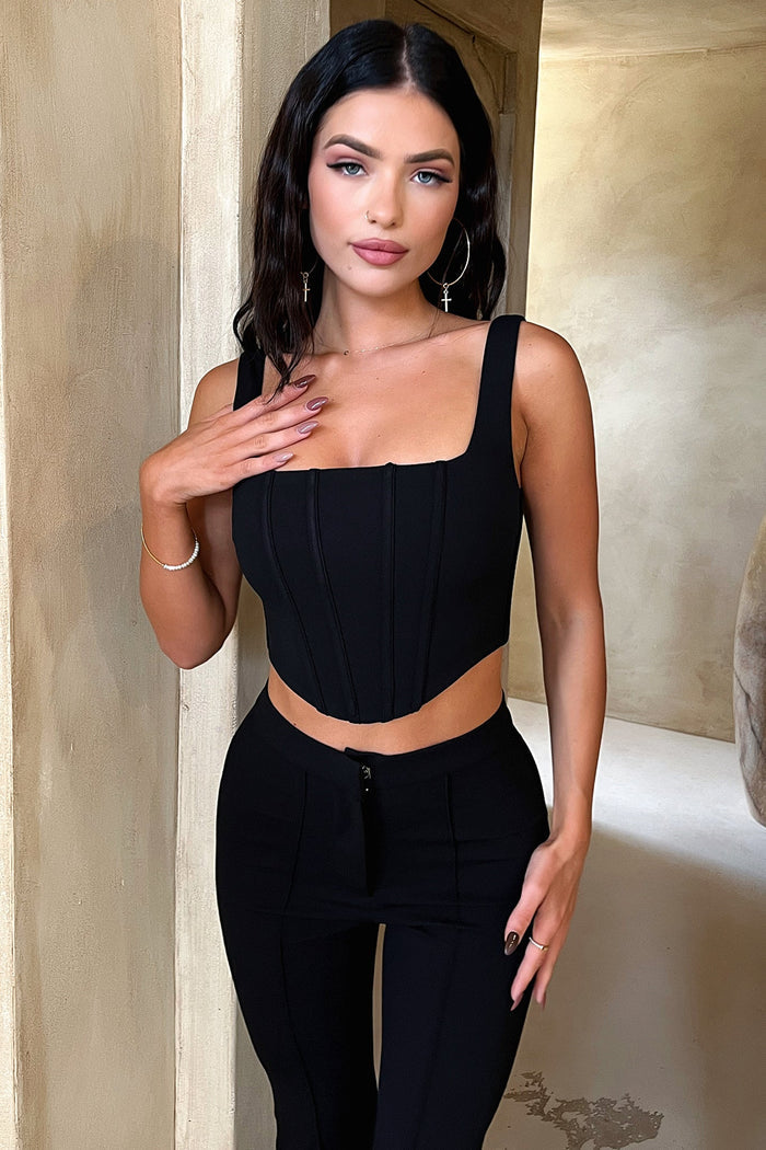 Token Corset Top - Black