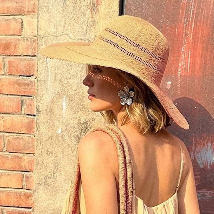 Trendy Wide Brim Foldable Floppy Straw Hat 8BK6HAT03