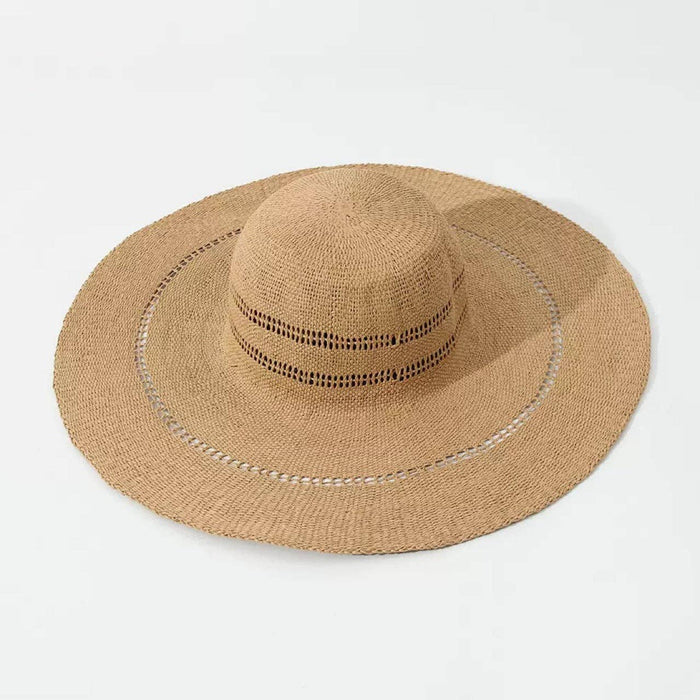 Trendy Wide Brim Foldable Floppy Straw Hat 8BK6HAT03