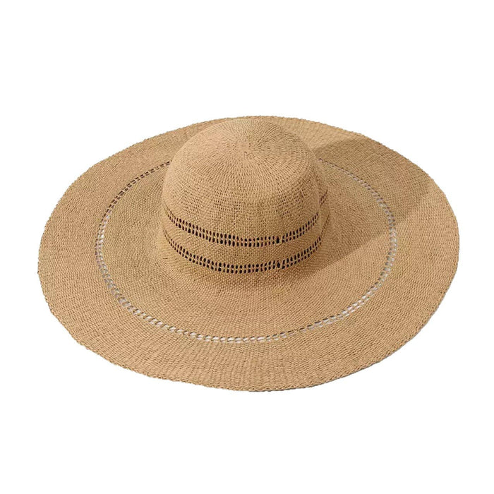 Trendy Wide Brim Foldable Floppy Straw Hat 8BK6HAT03