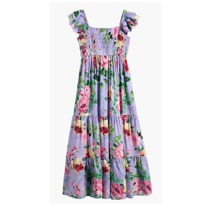 Tween Floral Smocked Bodice Maxi Dress