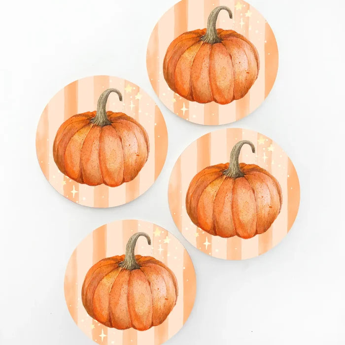 Twinkly Pumpkins Fall Coaster Set