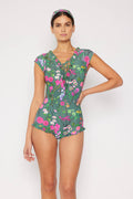 V Neck 1 pc w/string and ruffle