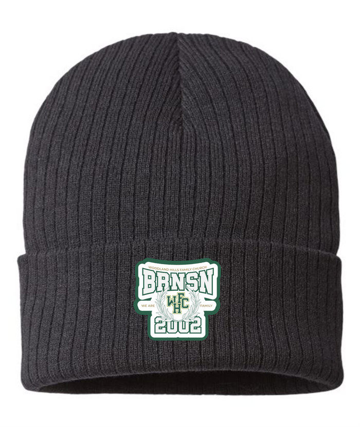 Varsity Patch Knit Cuffed Beanie